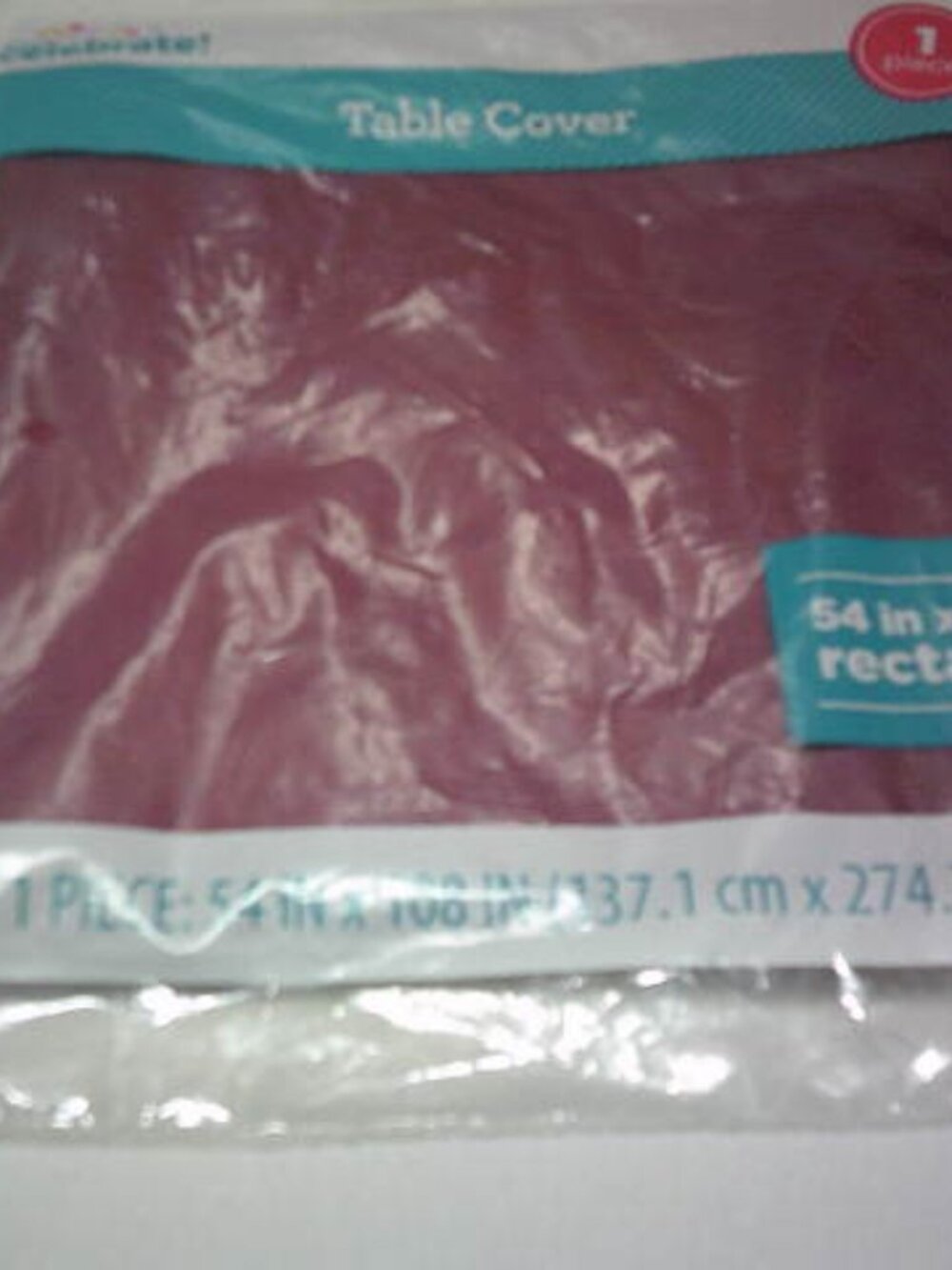NEW MAROON COLORED TABLECLOTH COVER PLASTIC MEASURES 54 BY 108 INCHES DISPOSABLE